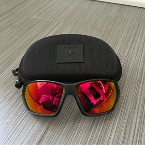 Spyder SP6008 Polarized Black Sunglasses with Red Lenses and Case